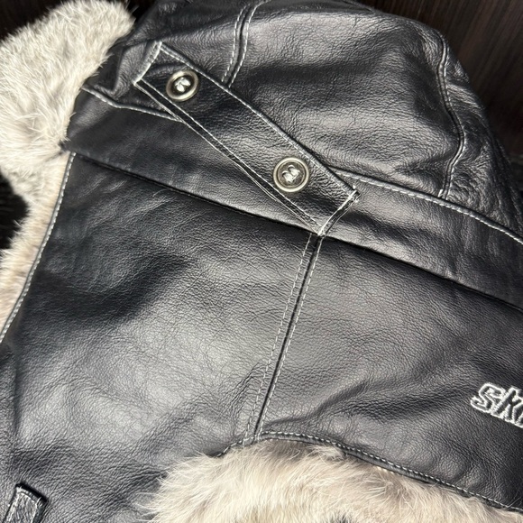 Ski-Doo Rabbit Fur Trapper Hat | Genuine Leather Aviator Bomber Style | BRP 2015 - Picture 5 of 8
